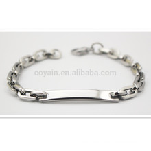 Blank Tag Chain Bracelet With Small Lobster Clasp